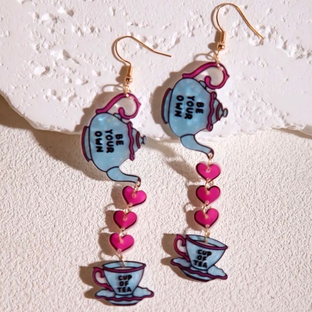 "Be Your Own Cup Of Tea" Dangle Earrings